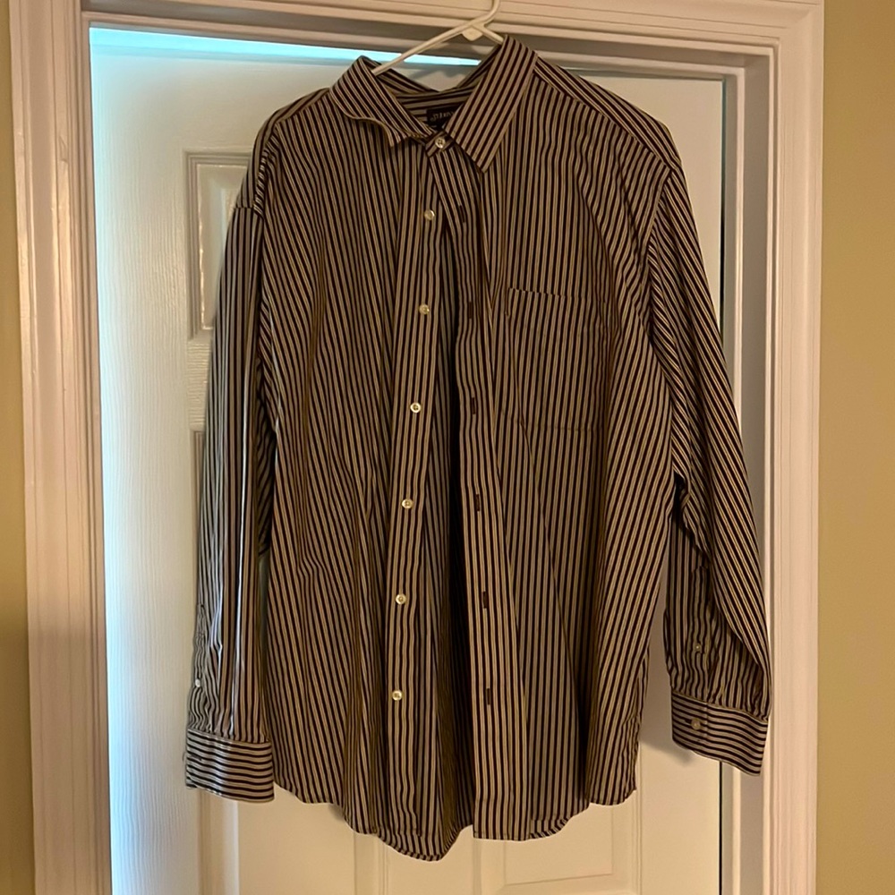Men’s dress shirt brown stripped
